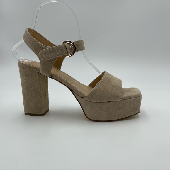 Marc Fisher LTD Odilia Lattice Platform Sandals in Light Natural Size 10 NEW main image 1